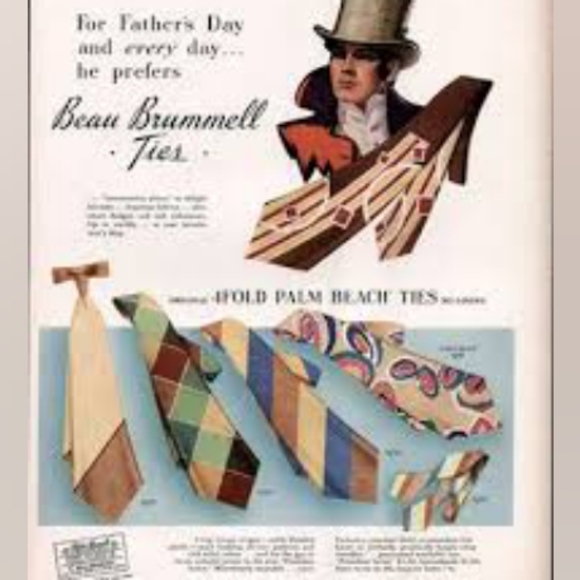 Beau Brummell Vintage Blue Skinny Polka Dot Tie Dandyism Dandy Style Palm Beach - Picture 15 of 15